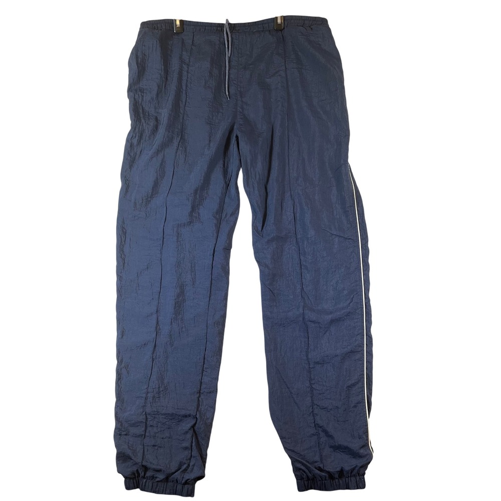 Vintage Christian Dior Monsieur Lined Windbreaker Pants Mens XL Navy White Pipe